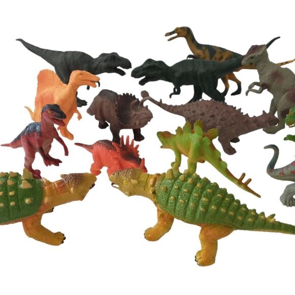 Dinosaurs Lot 14 Play Hard Plastic Vintage to Now Dinos Some Geoworld Safari Ltd - Picture 8 of 16